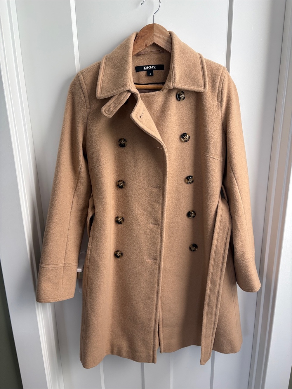 DKNY Camel Pea Coat Size 4